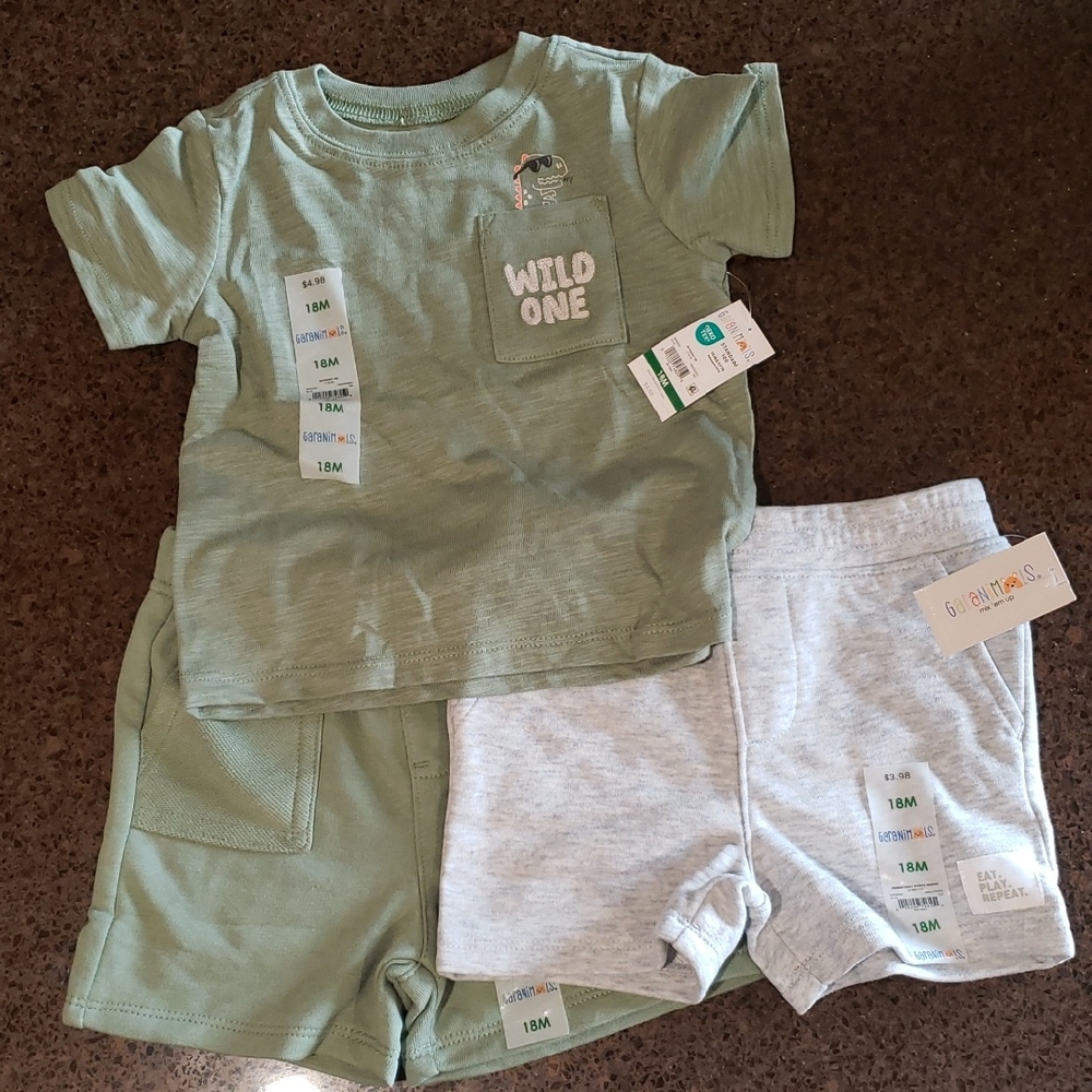 Garanimals Wild One Pajama Set - Green and Gray
